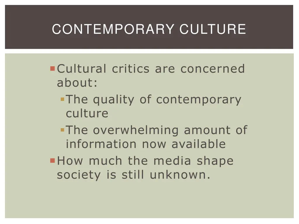 contemporary culture