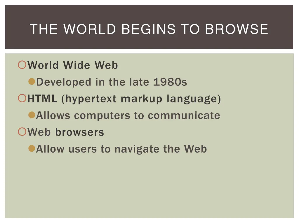 the world begins to browse