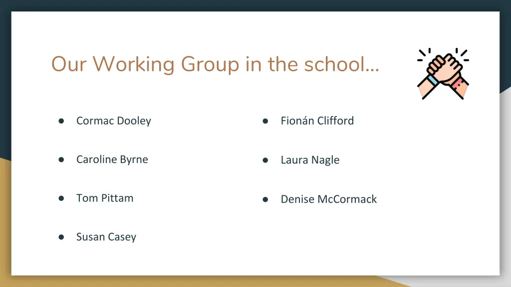 our working group in the school