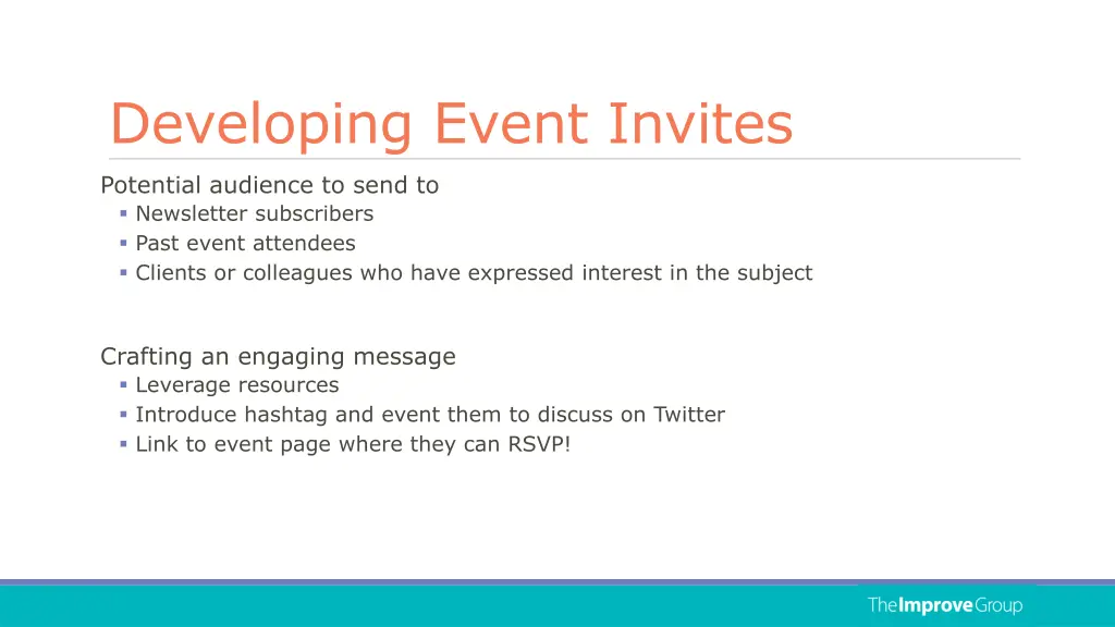 developing event invites