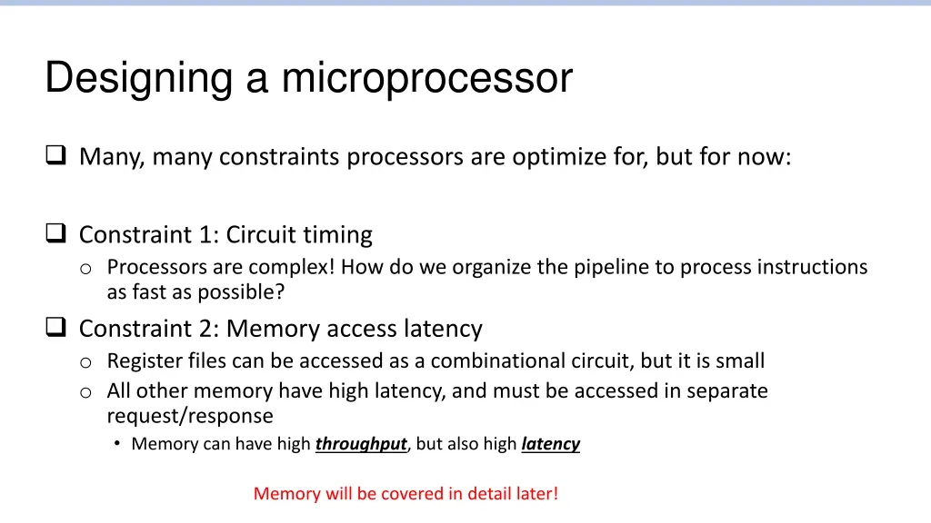 designing a microprocessor