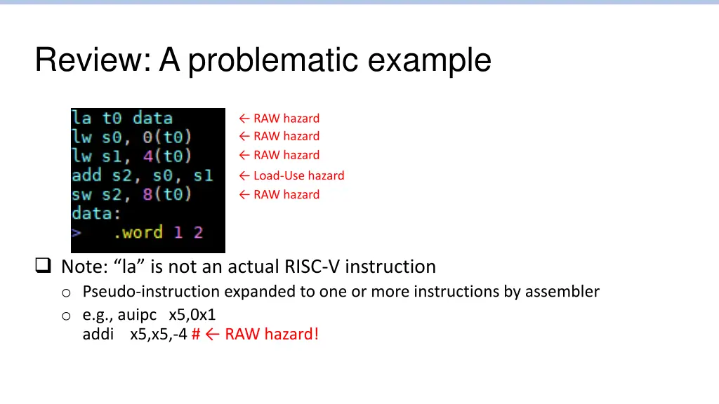 review a problematic example