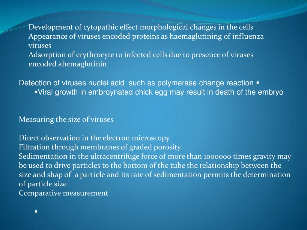 development of cytopathic effect morphological
