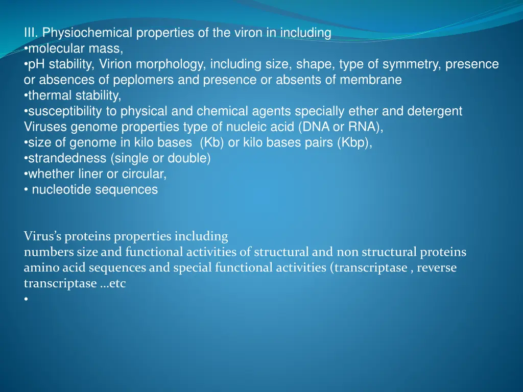 iii physiochemical properties of the viron