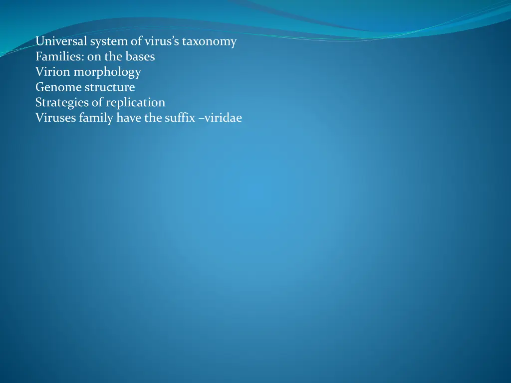 universal system of virus s taxonomy families