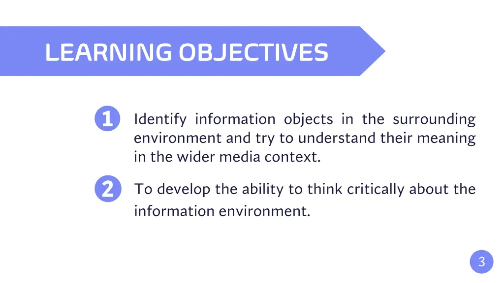 learning learning objectives objectives