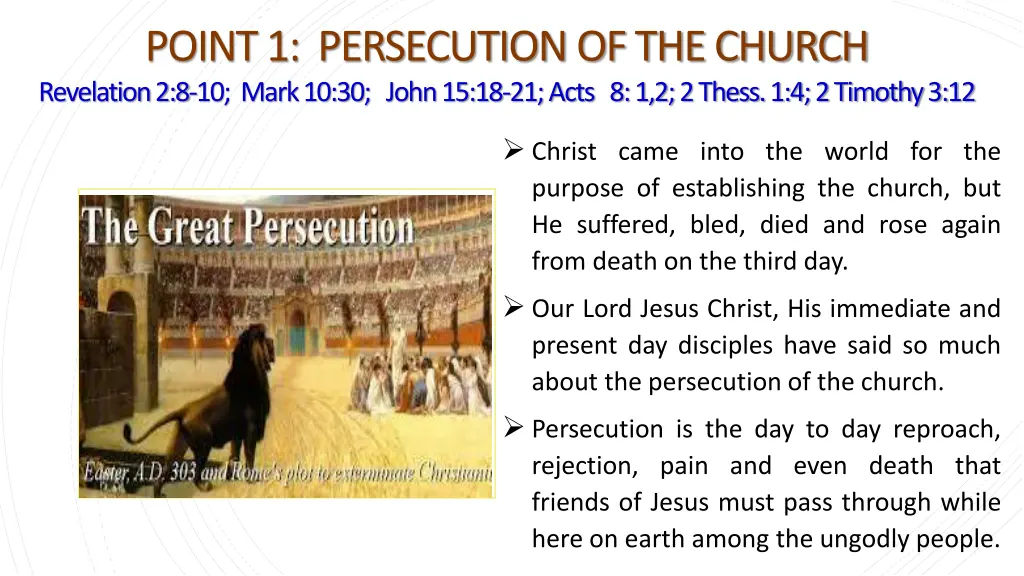 point 1 persecution of the church revelation