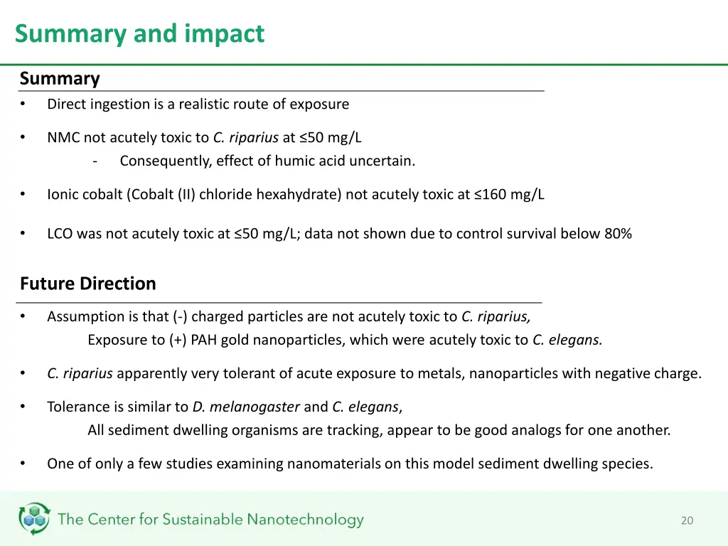 summary and impact