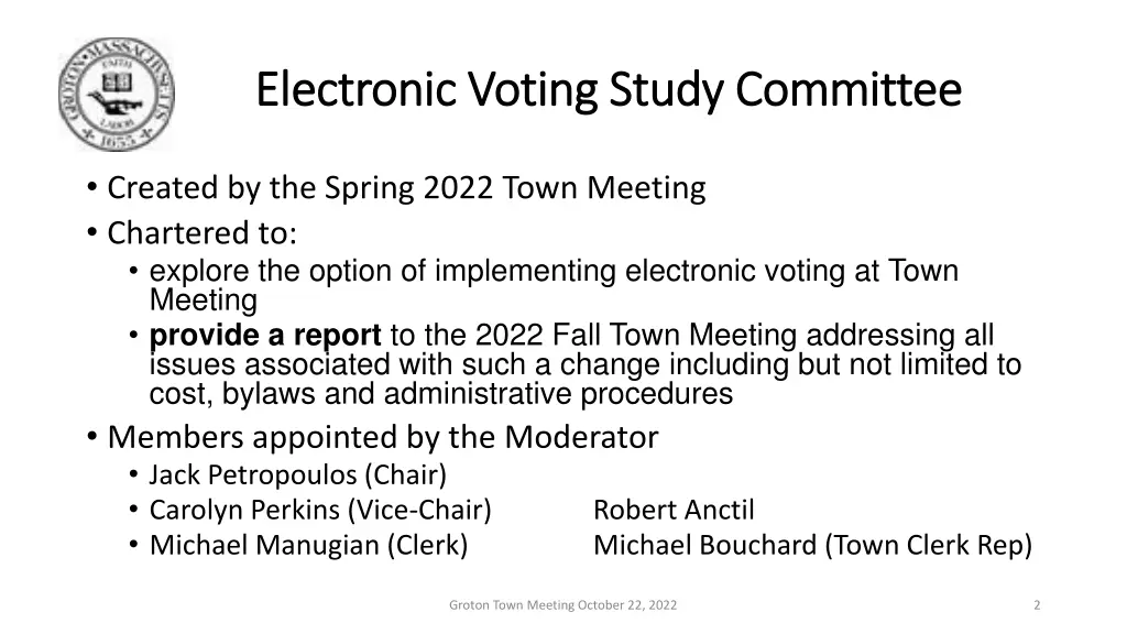 electronic voting study committee electronic