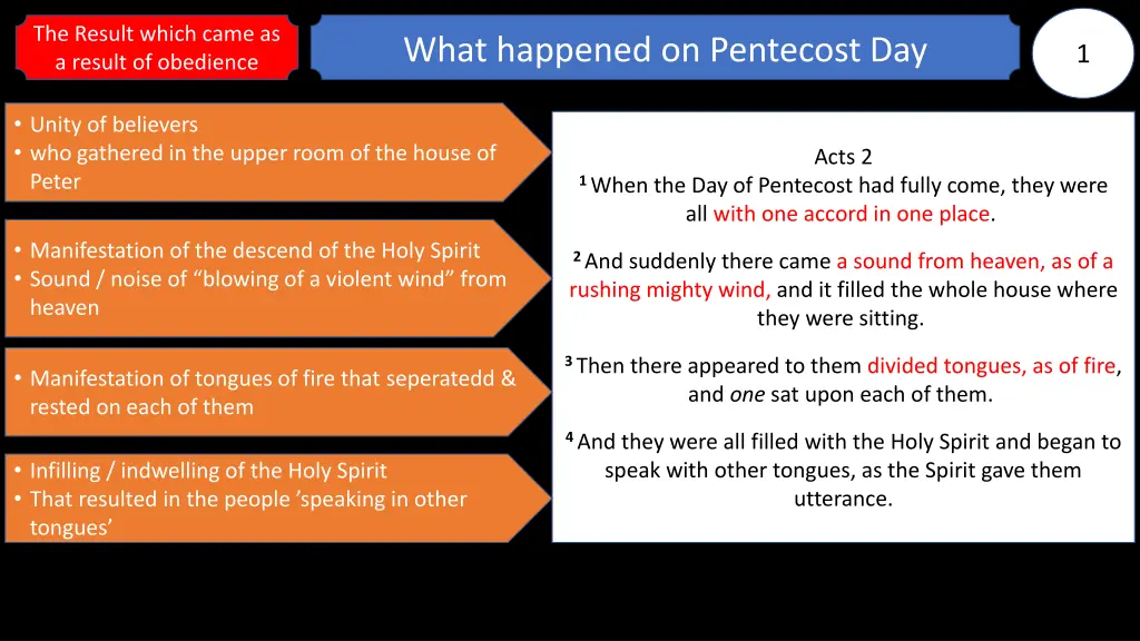 the result which came as a result of obedience