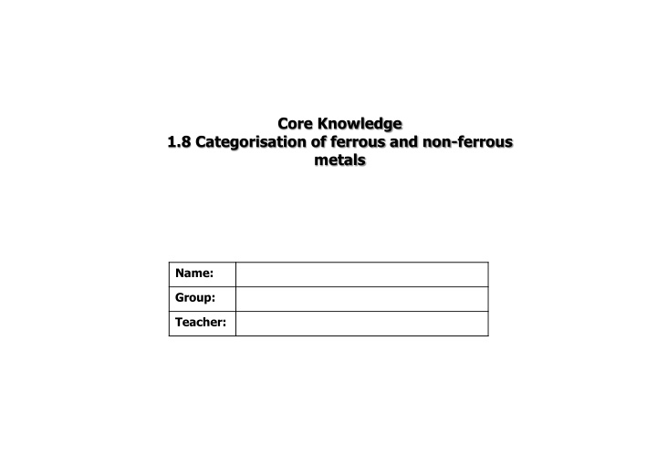 core knowledge