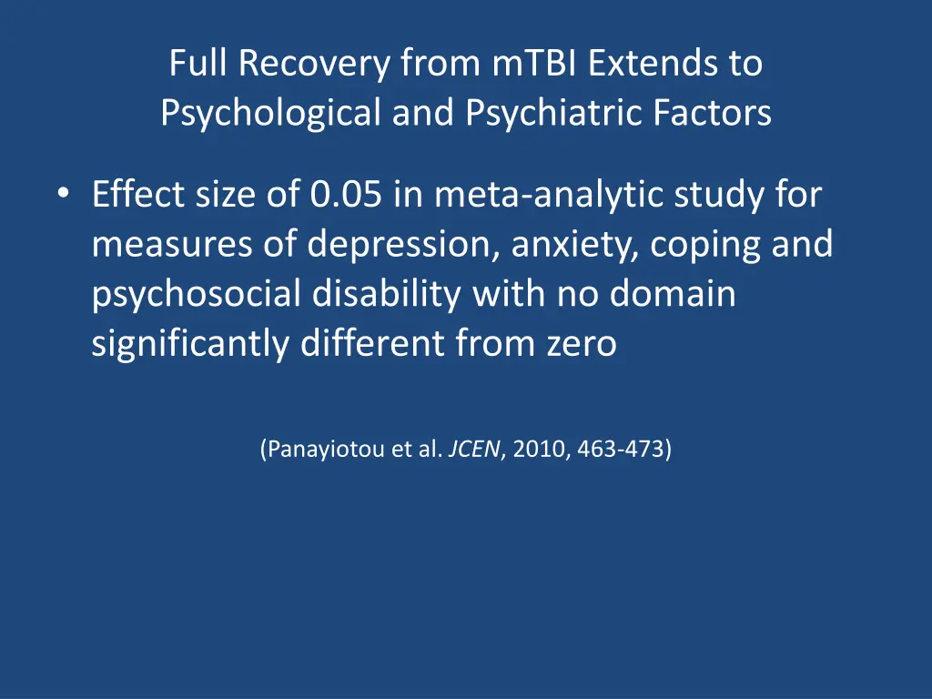 full recovery from mtbi extends to psychological