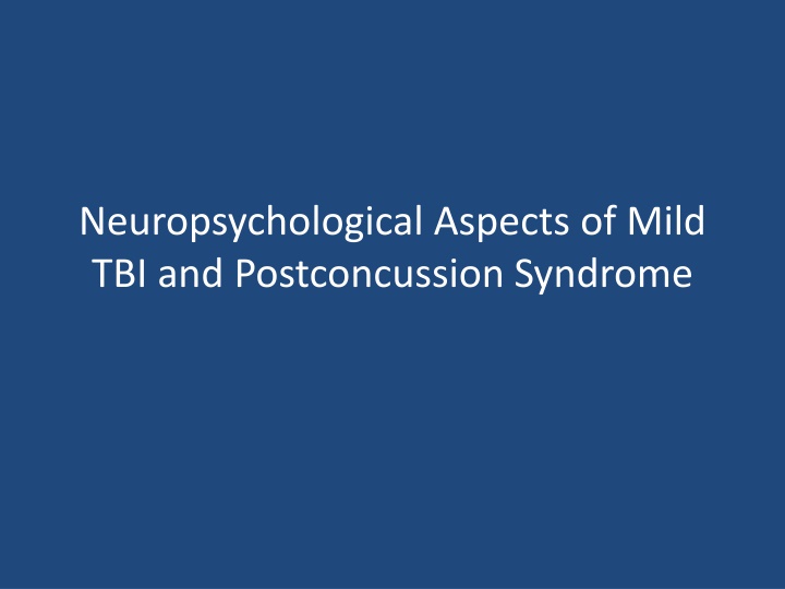 neuropsychological aspects of mild