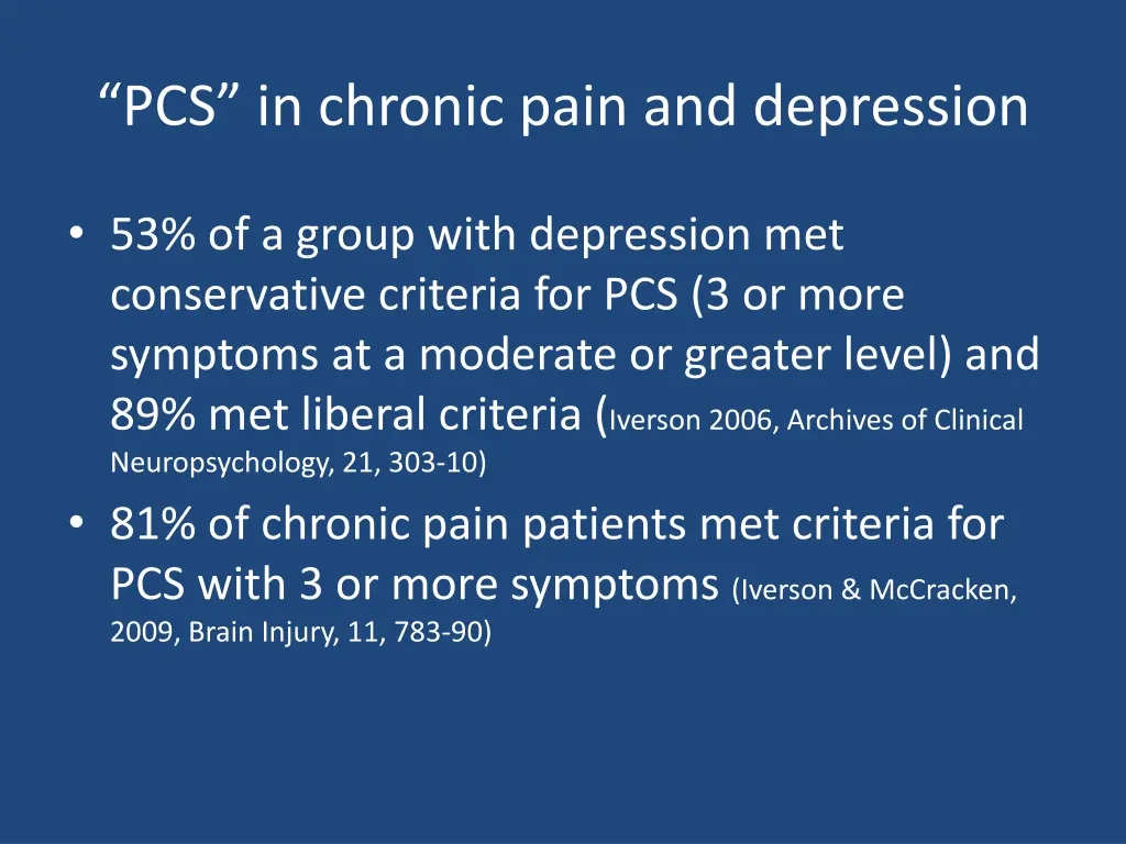 pcs in chronic pain and depression
