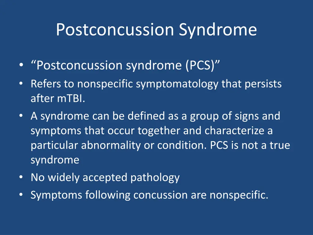postconcussion syndrome