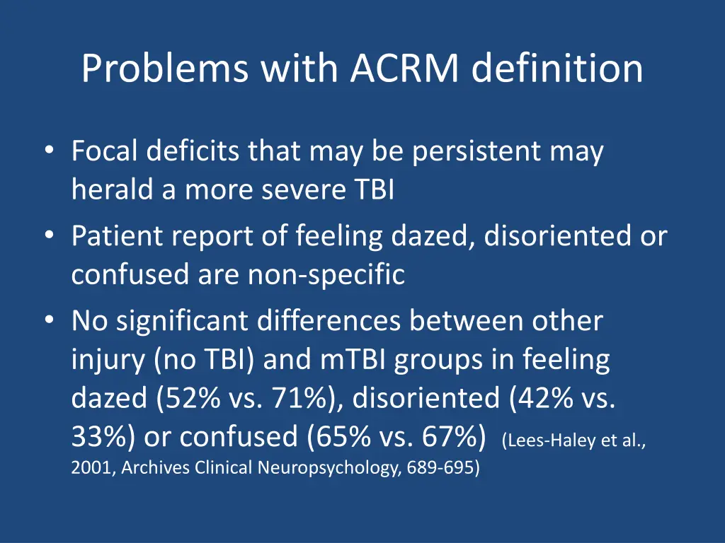 problems with acrm definition