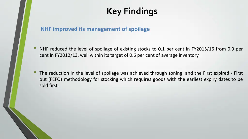 key findings