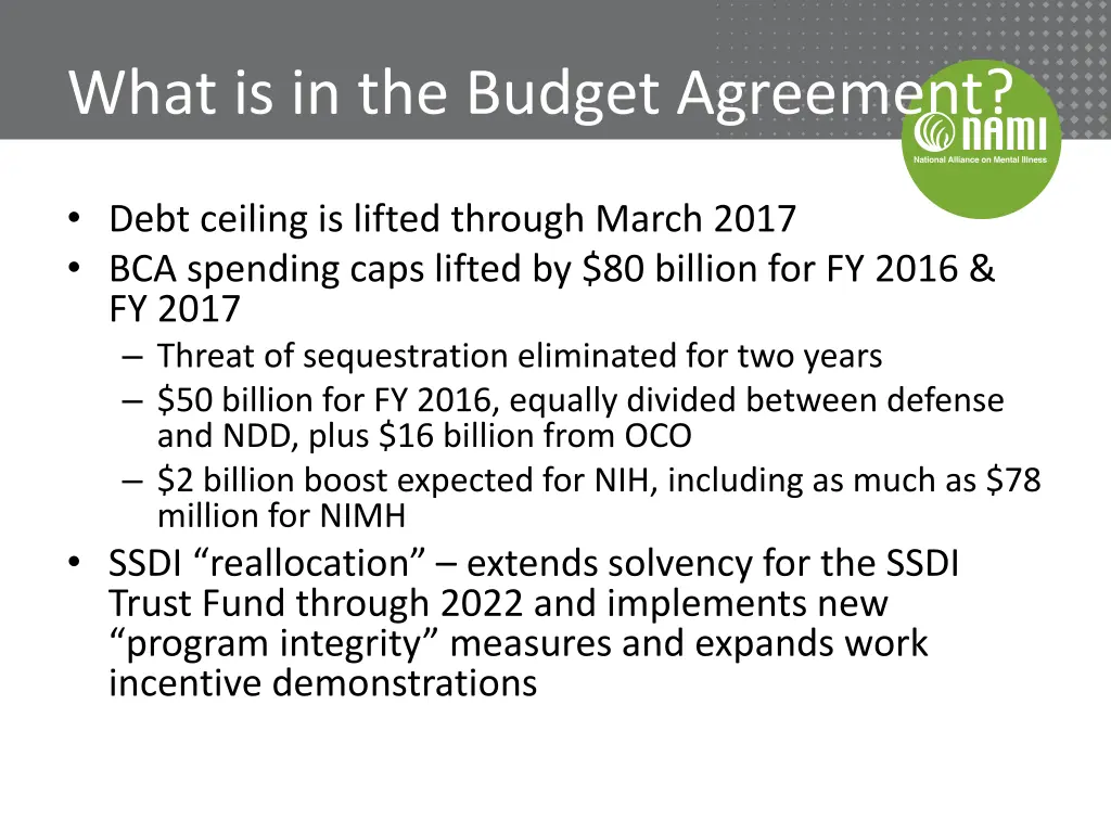 what is in the budget agreement