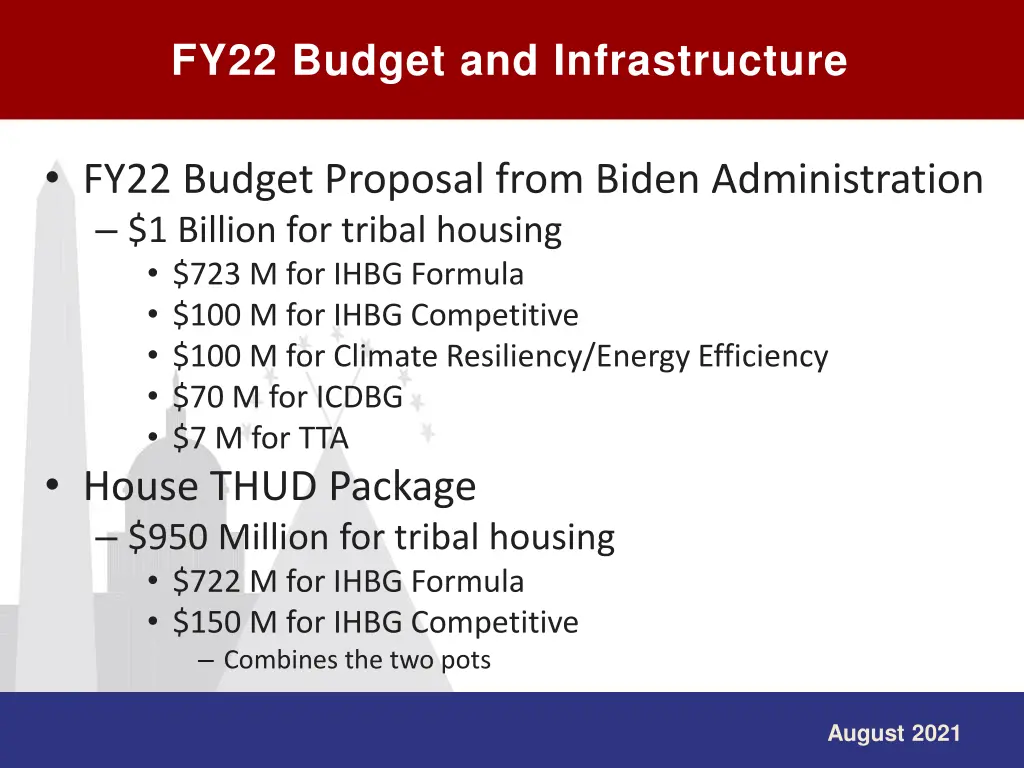 fy22 budget and infrastructure