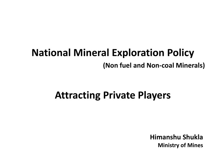 national mineral exploration policy non fuel
