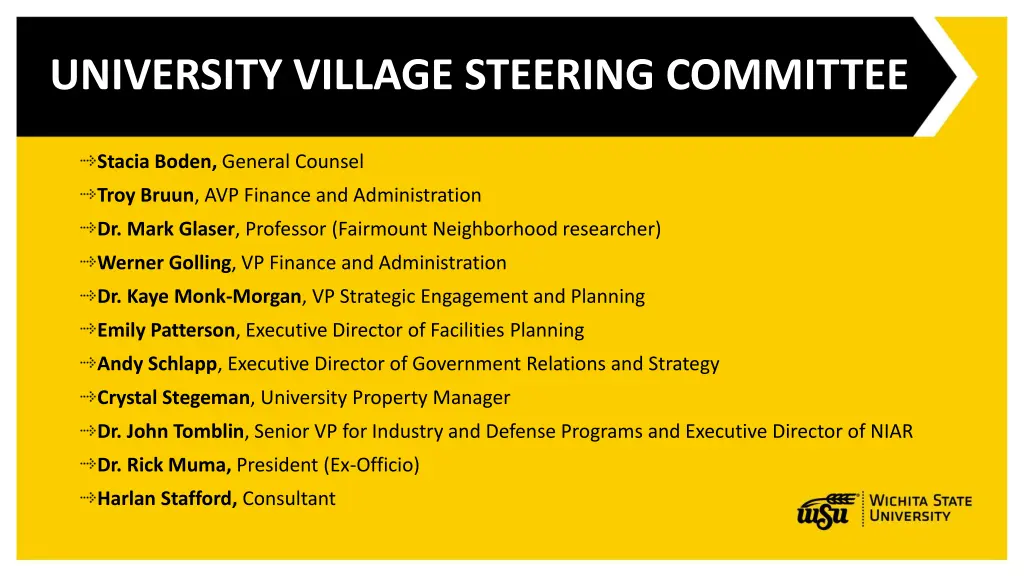 university village steering committee