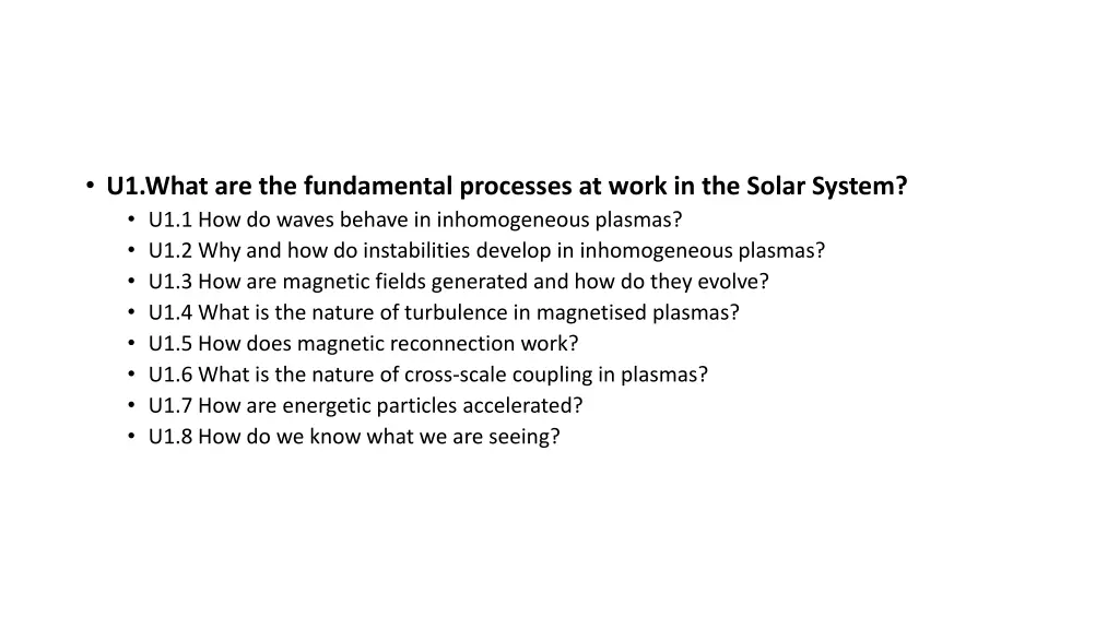 u1 what are the fundamental processes at work