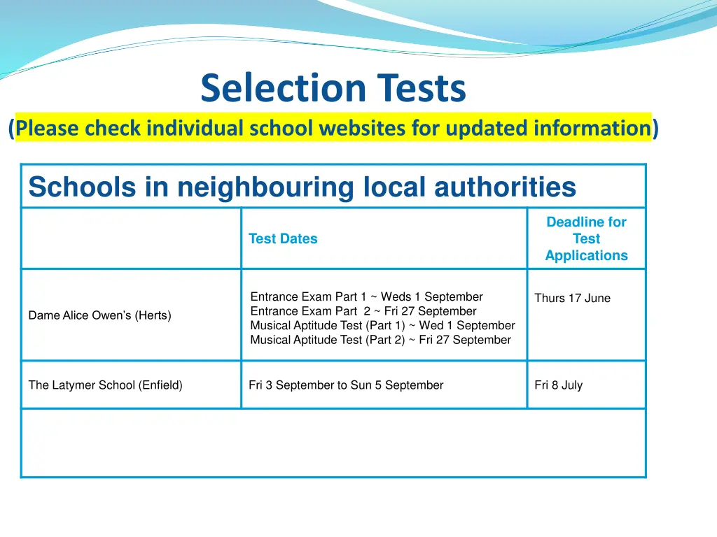 selection tests 3