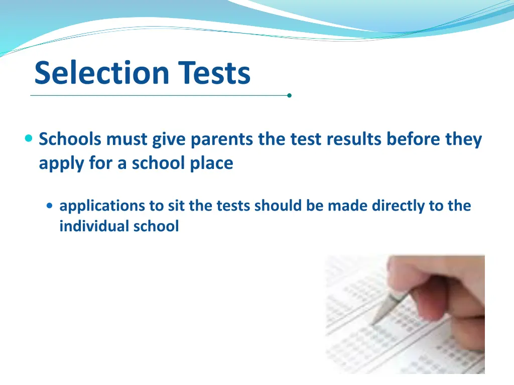 selection tests