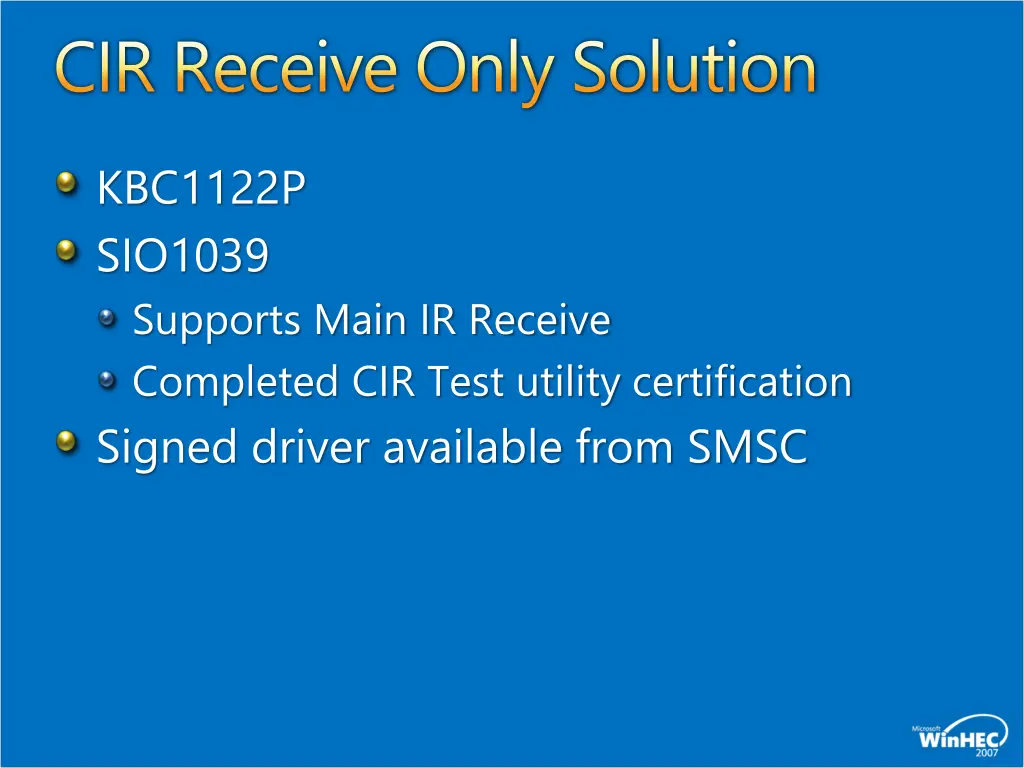 cir receive only solution