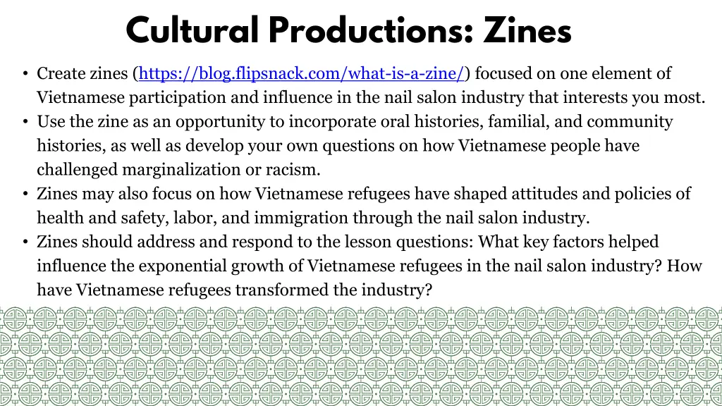 cultural productions zines