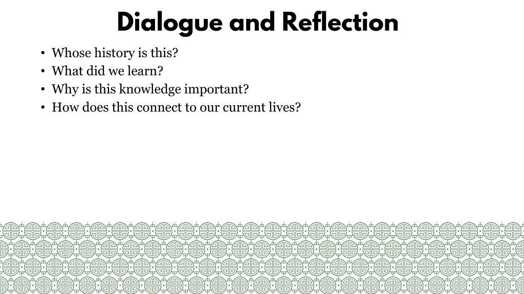 dialogue and reflection
