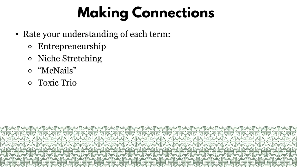 making connections
