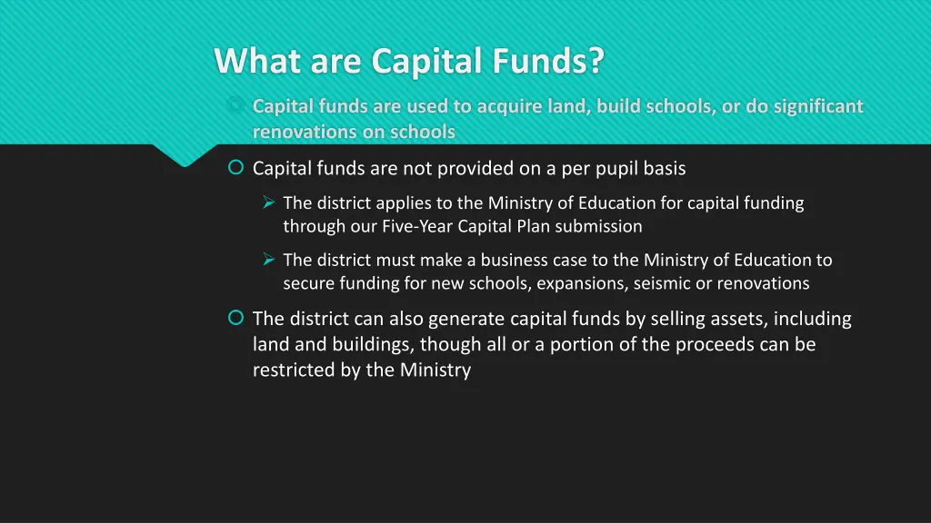 what are capital funds