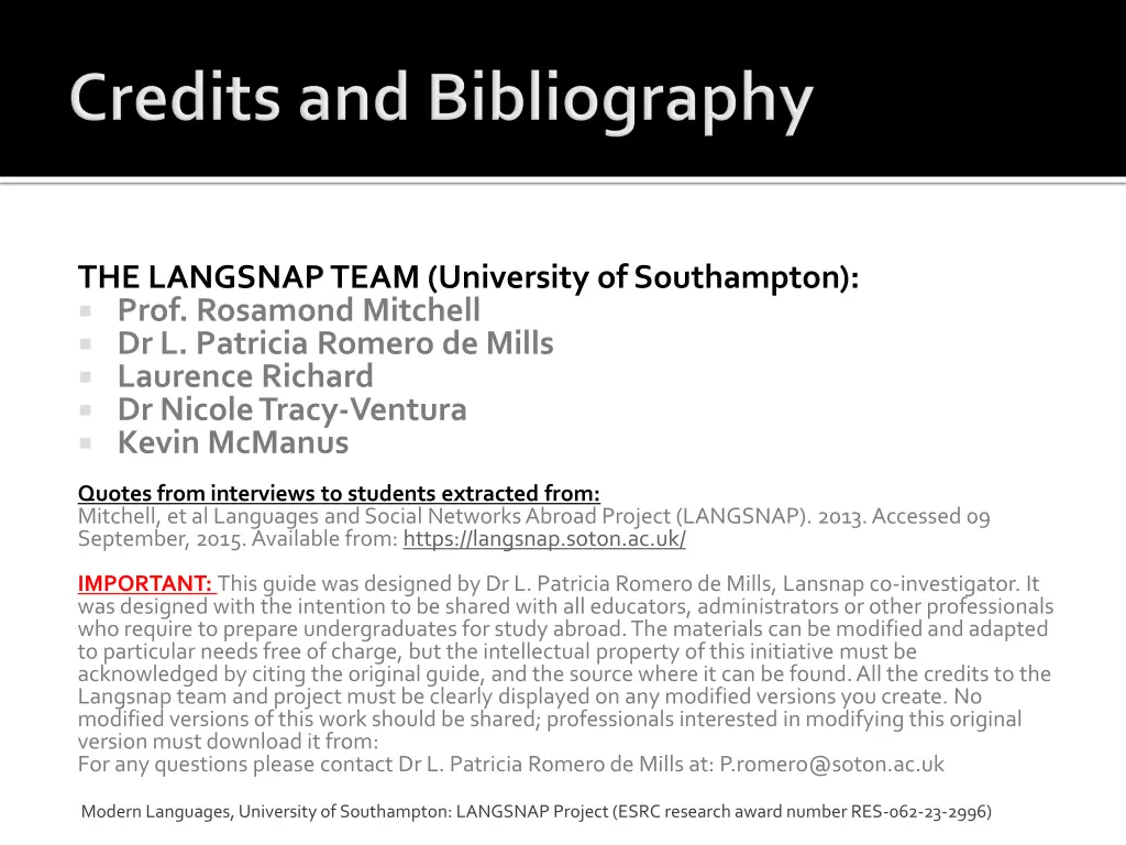 the langsnap team university of southampton prof