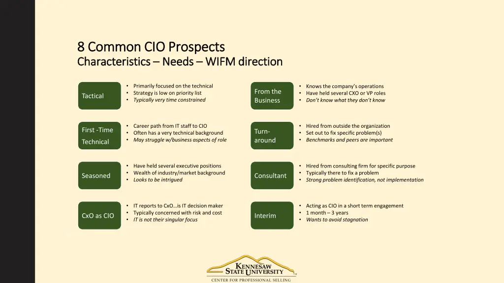 8 common cio prospects 8 common cio prospects