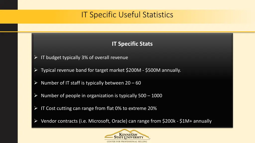 it specific useful statistics