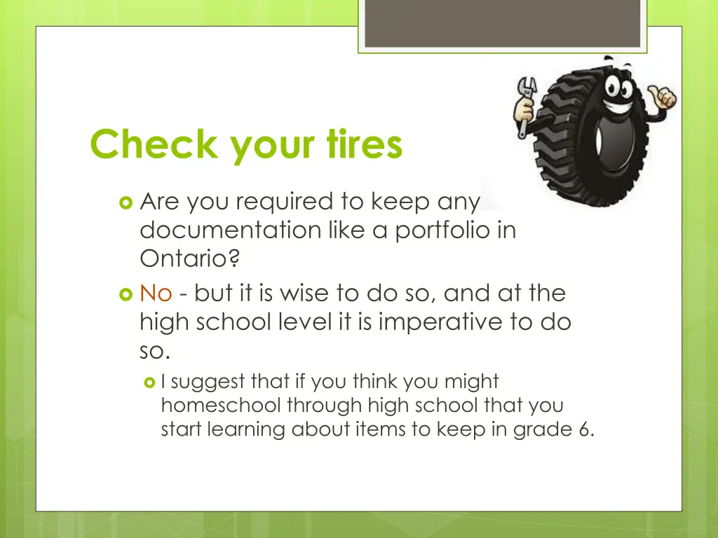 check your tires
