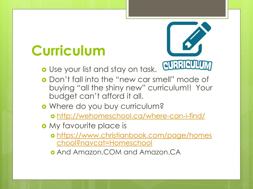 curriculum
