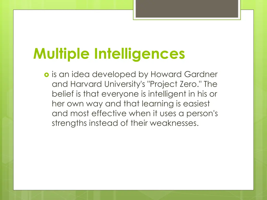 multiple intelligences