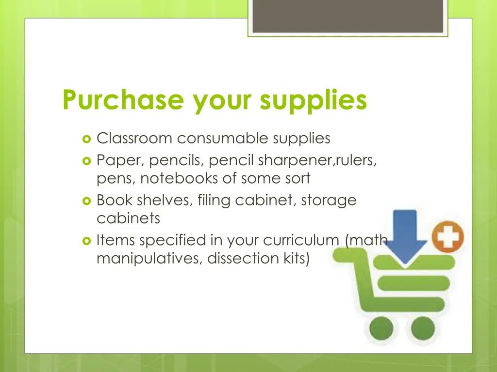 purchase your supplies