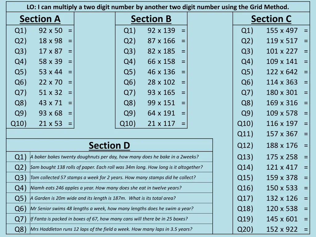 lo i can multiply a two digit number by another