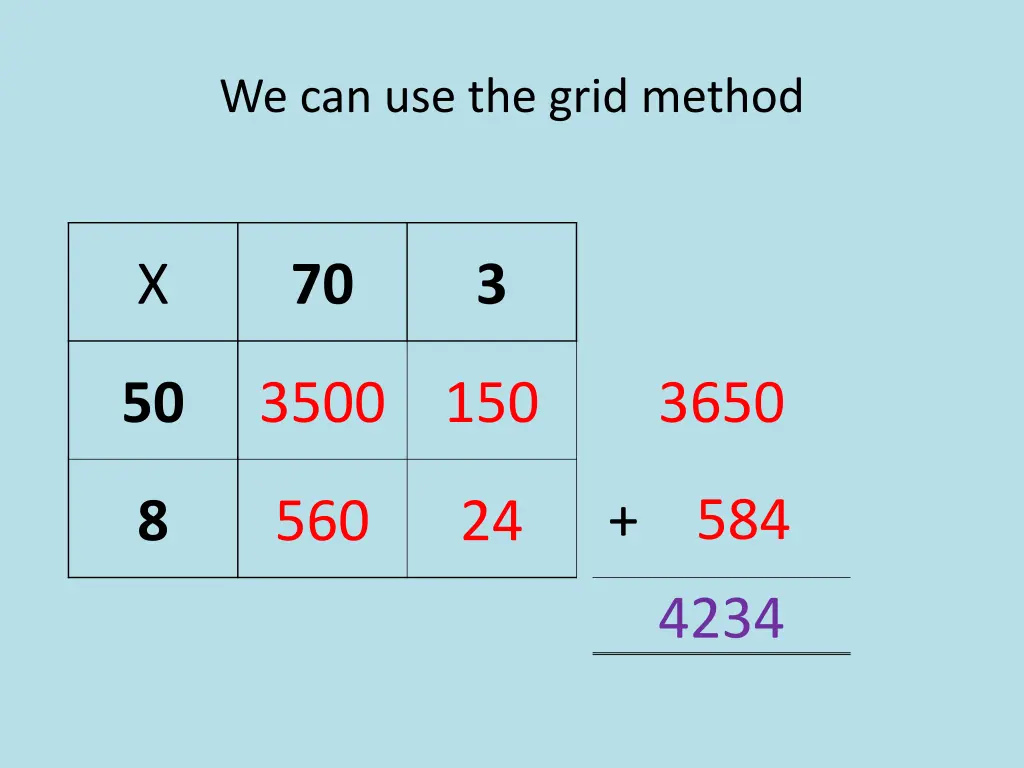 we can use the grid method 1