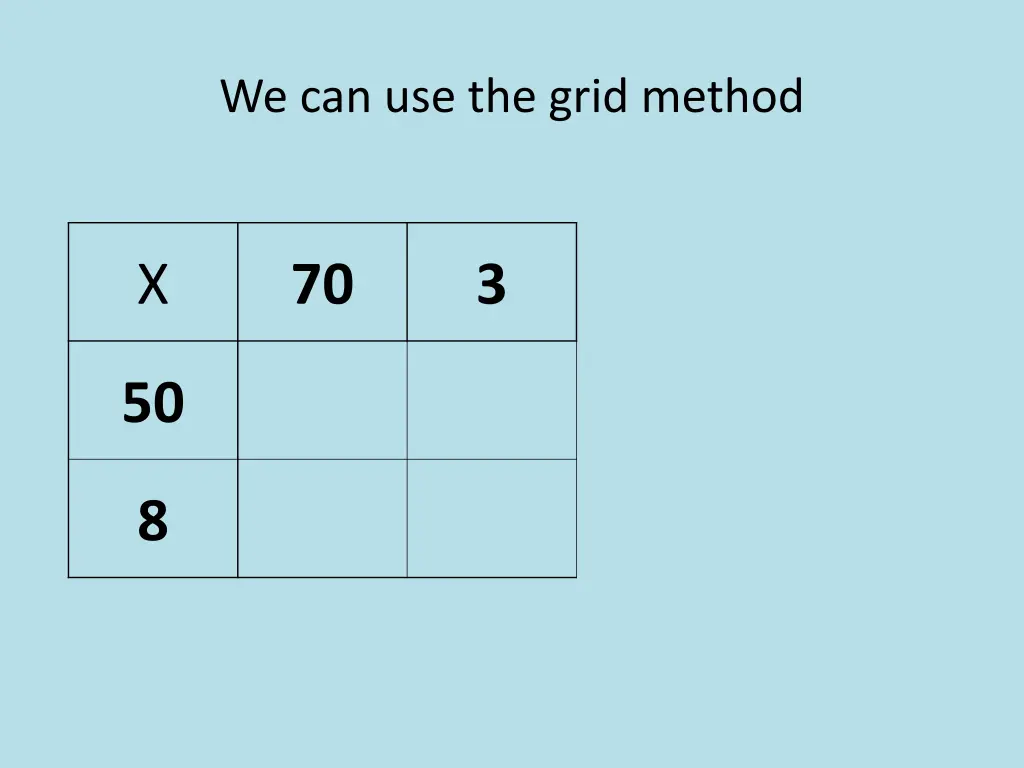 we can use the grid method