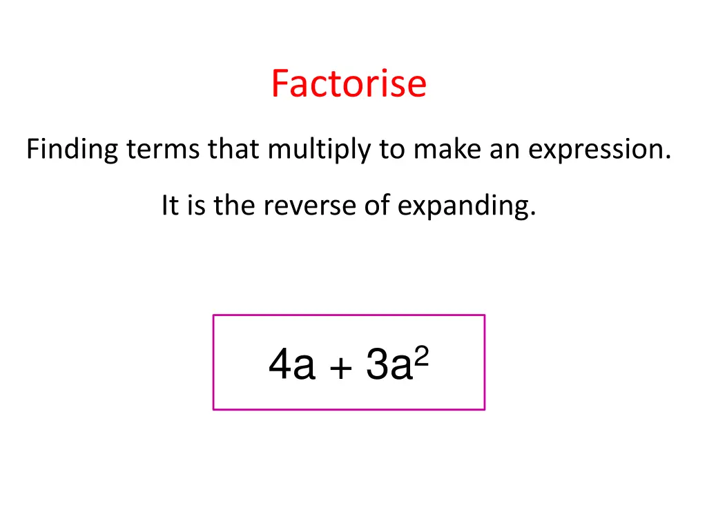 factorise