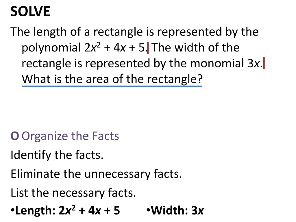 solve the length of a rectangle is represented 2