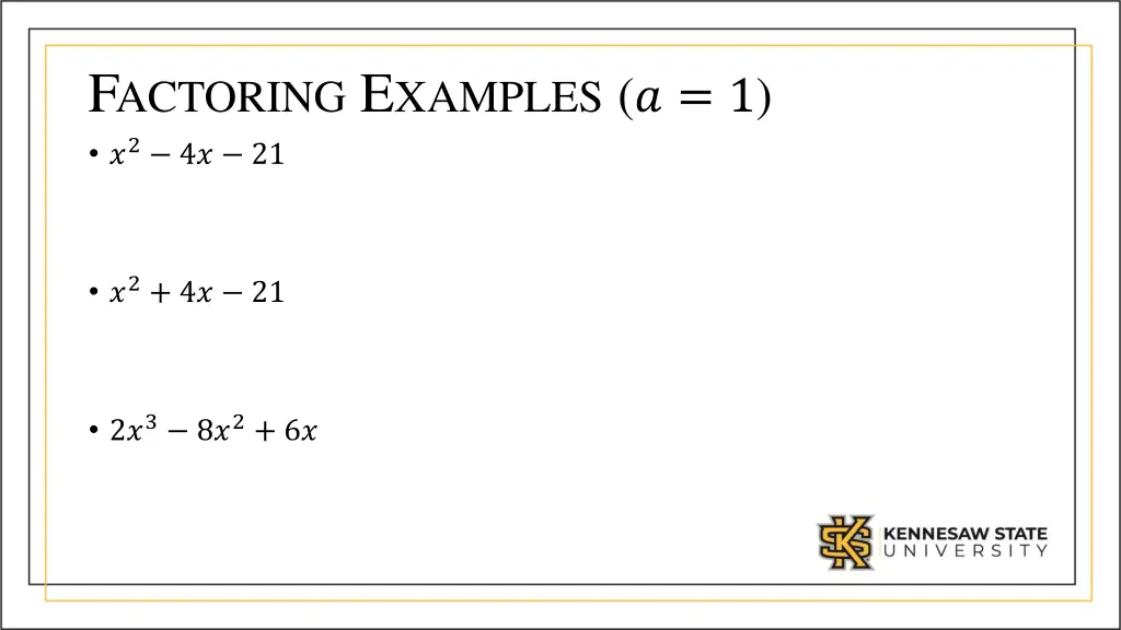 f actoring e xamples 1 2 4 21