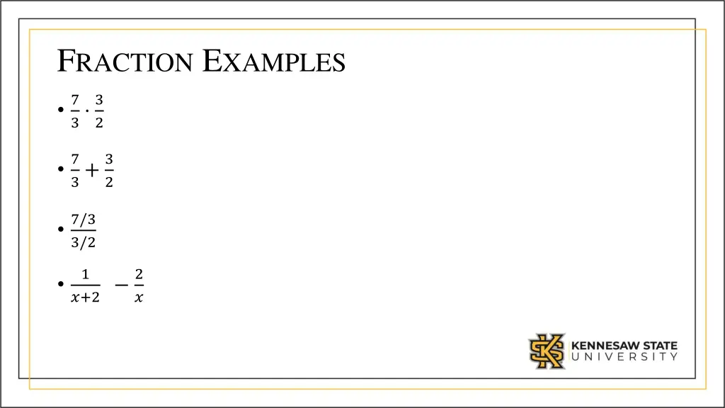 f raction e xamples