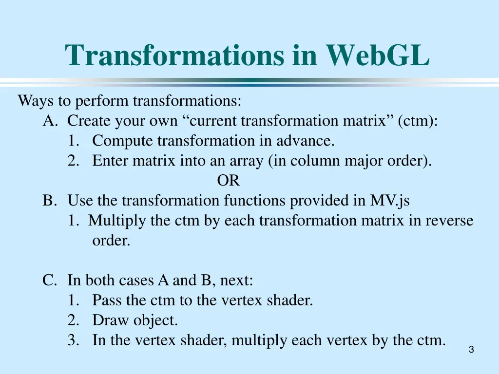 transformations in webgl