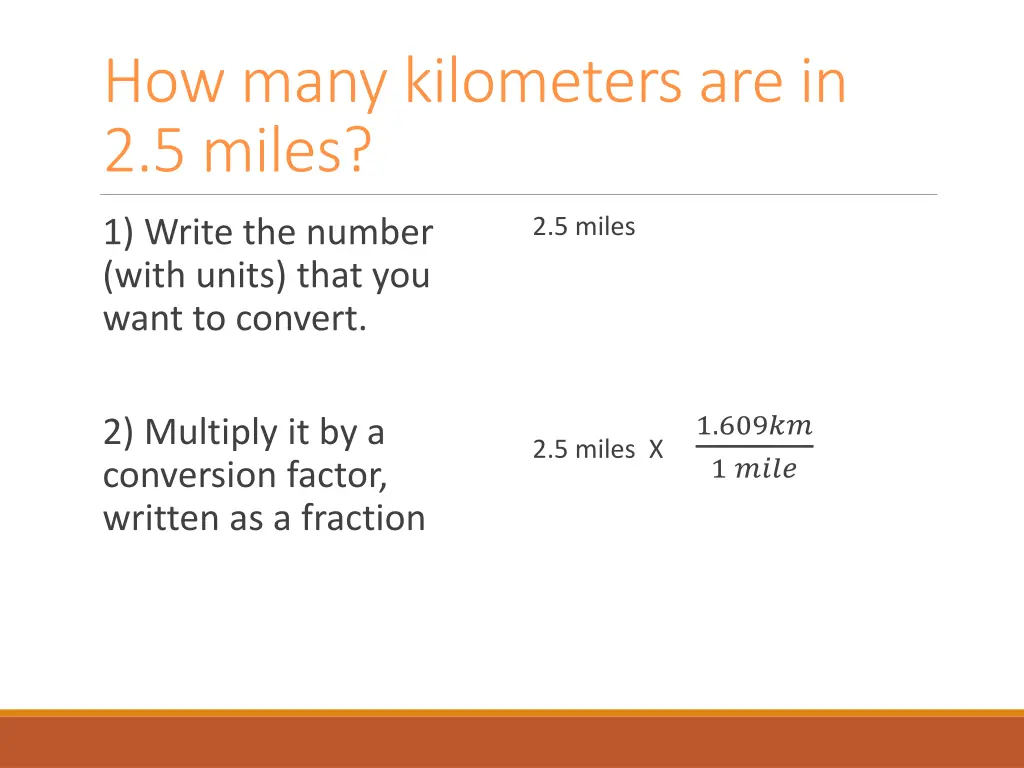 how many kilometers are in 2 5 miles