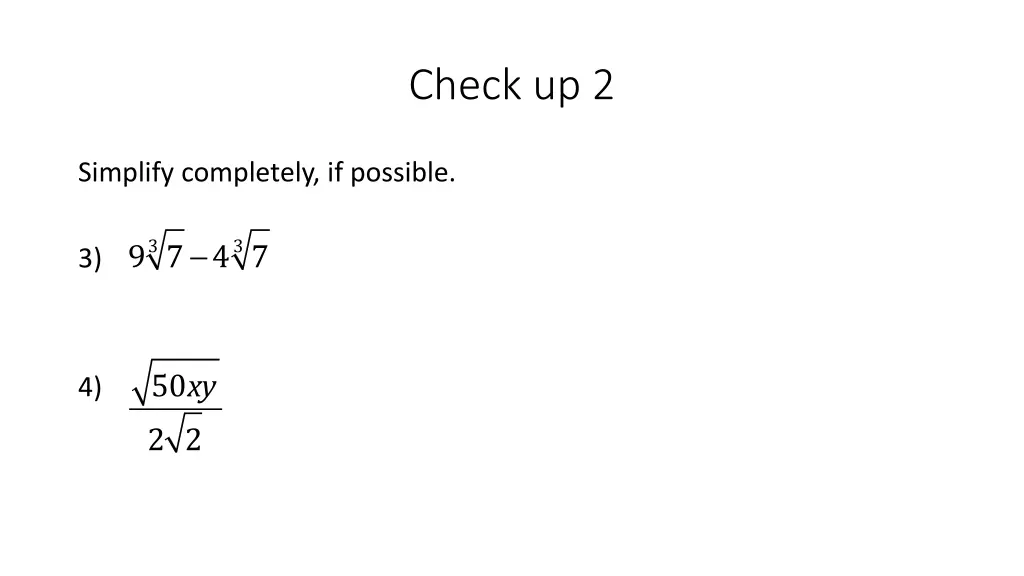 check up 2